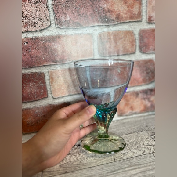 Bormioli Rocco Bahia Blue and Green Art Nouveau Style Ombre Glasses set 3 - Picture 3 of 4